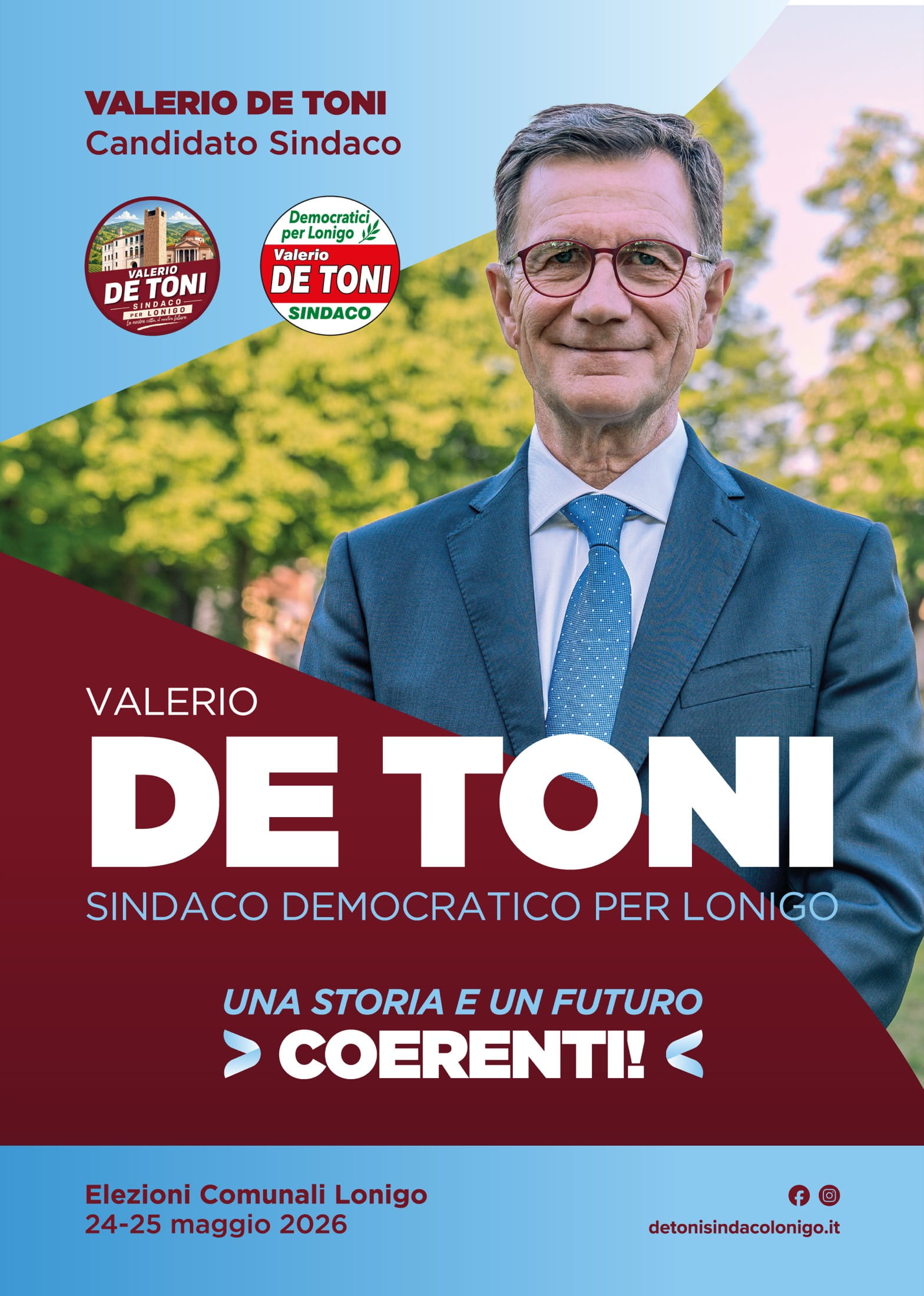 Locandina ufficiale - Valerio De Toni Sindaco Democratico per Lonigo